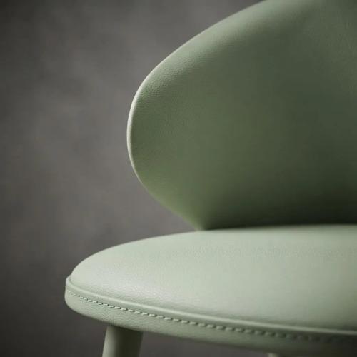 Butaca De Comedor Chill Makom Reforzada Asiento Cuero Vegano Ecocuero Verde Claro