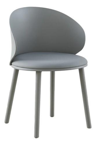X2 Butacas De Comedor Chill Makom Ref. Asiento Cuero Vegano. Eco Cuero Gris